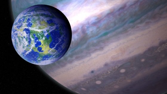 Illustrazione di una esoluna (Credit: NASA GSFC: Jay Friedlander and Britt Griswold)